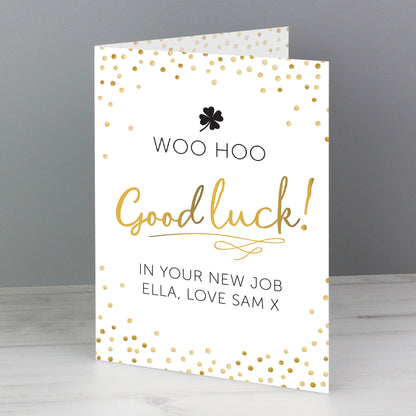 Personalised Good Luck Card Add Any Name - Personalise It!