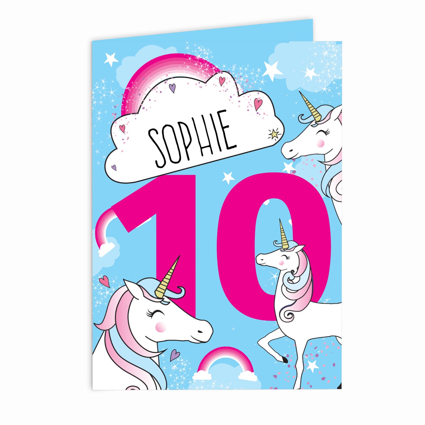 Personalised Unicorn Birthday Card Add Any Age & Name - Personalise It!