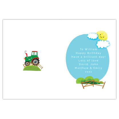 Personalised Tractor Birthday Card Add Any Age & Name - Personalise It!
