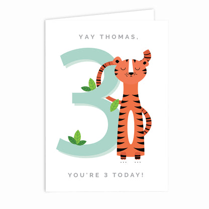 Personalised Animal Birthday Card Add Any Age & Name - Personalise It!