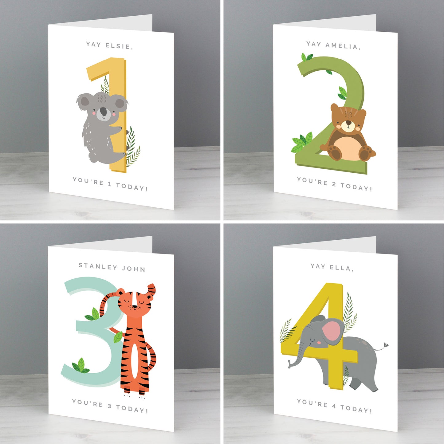 Personalised Animal Birthday Card Add Any Age & Name - Personalise It!