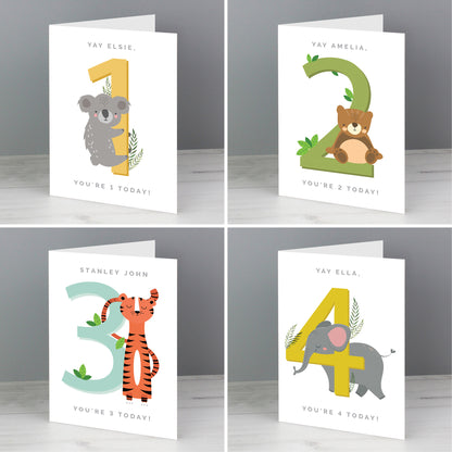 Personalised Animal Birthday Card Add Any Age & Name - Personalise It!
