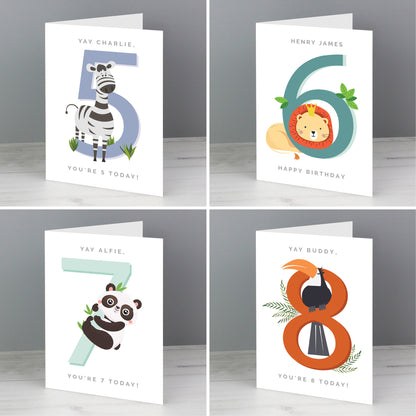 Personalised Animal Birthday Card Add Any Age & Name - Personalise It!