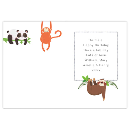 Personalised Animal Birthday Card Add Any Age & Name - Personalise It!