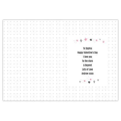 Personalised To The Moon & Back Pink Card Add Any Name - Personalise It!