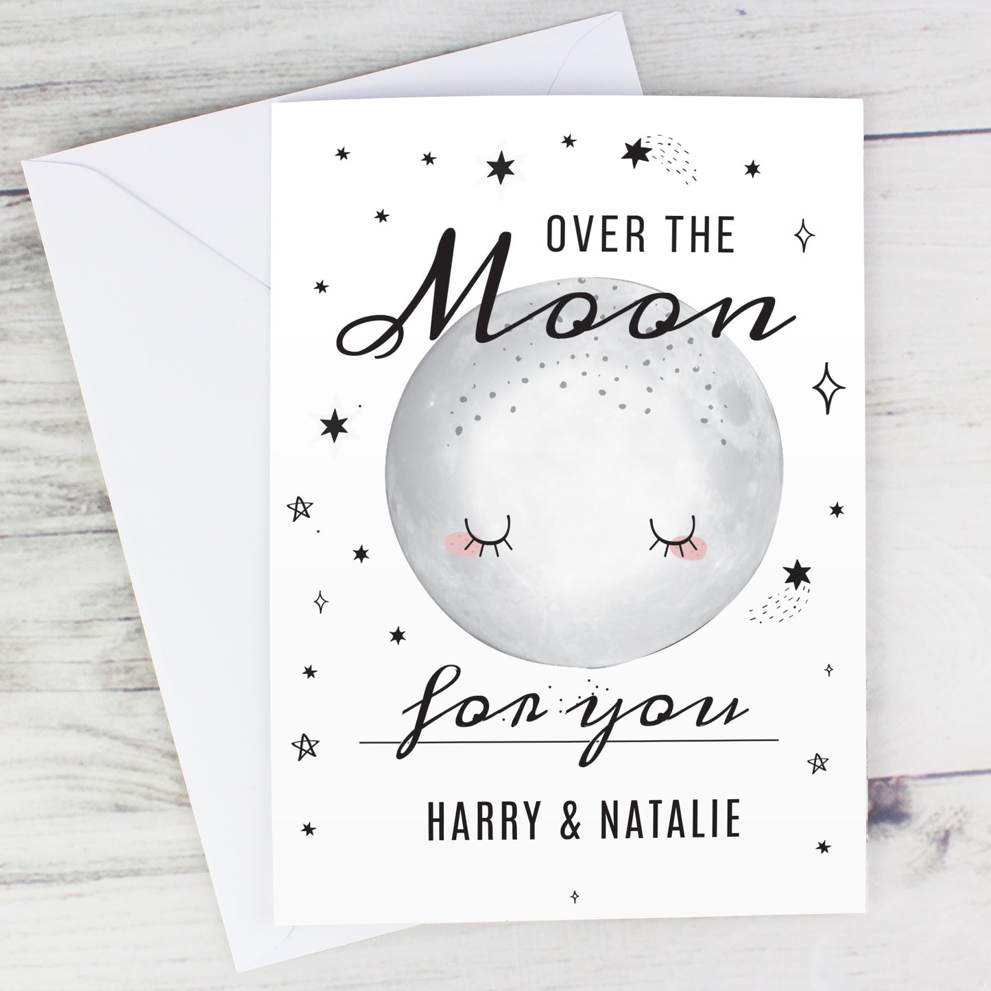 Personalised Over The Moon Card Add Any Name - Personalise It!