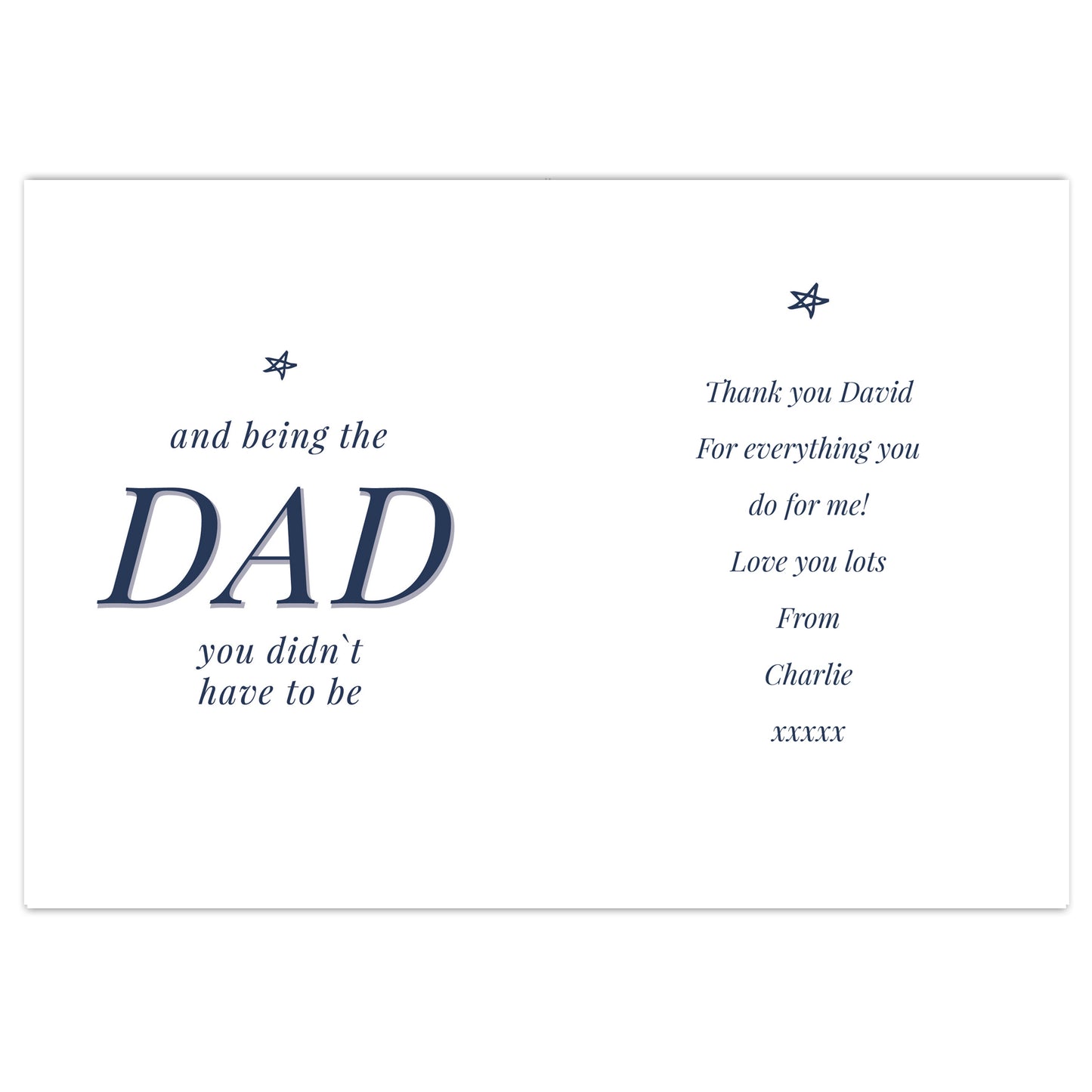 Personalised Stepdad Card Add Any Name - Personalise It!