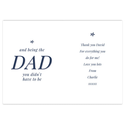 Personalised Stepdad Card Add Any Name - Personalise It!