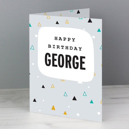 Personalised Geo Birthday Card Add Any Name - Personalise It!