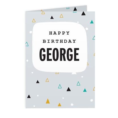Personalised Geo Birthday Card Add Any Name - Personalise It!