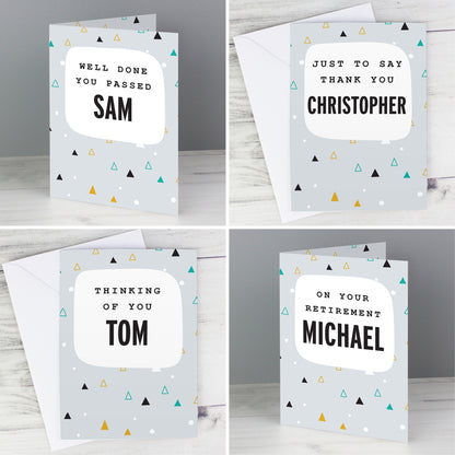 Personalised Geo Birthday Card Add Any Name - Personalise It!