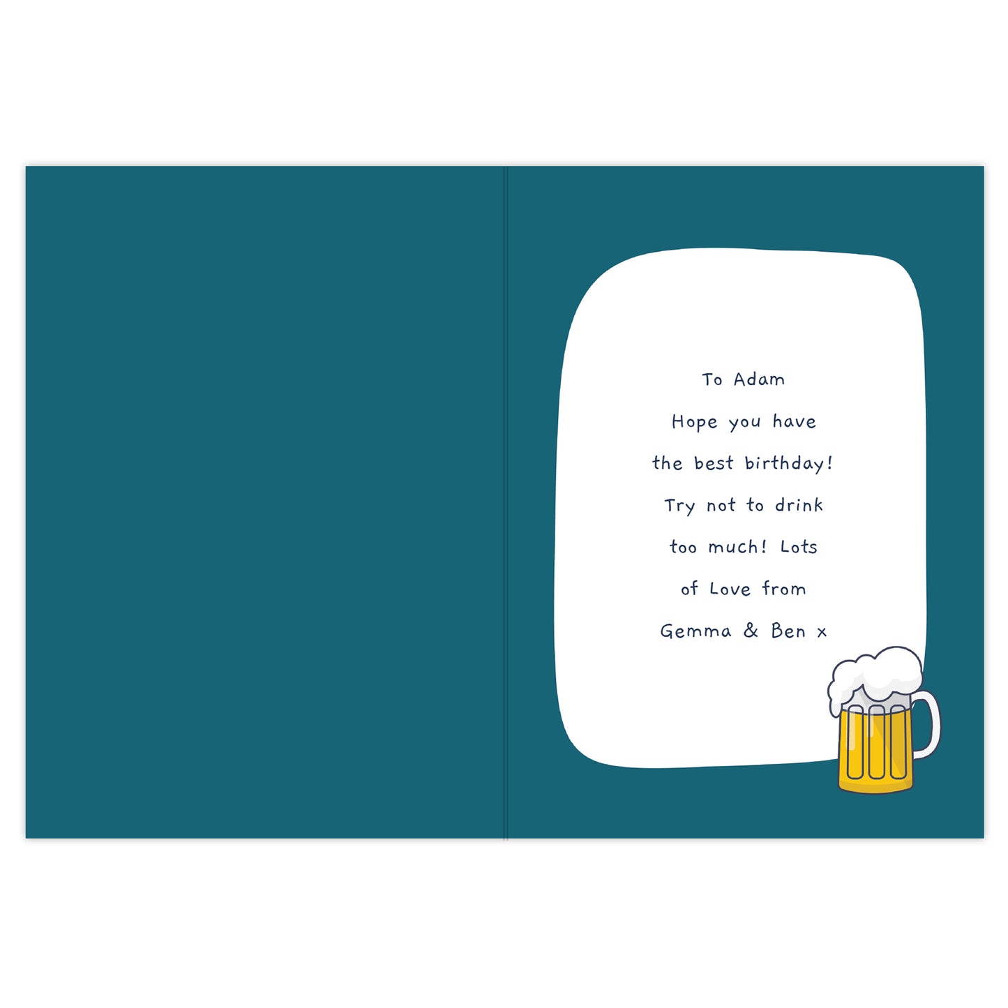 Personalised Happy Birthday Beer Card Add Any Name - Personalise It!