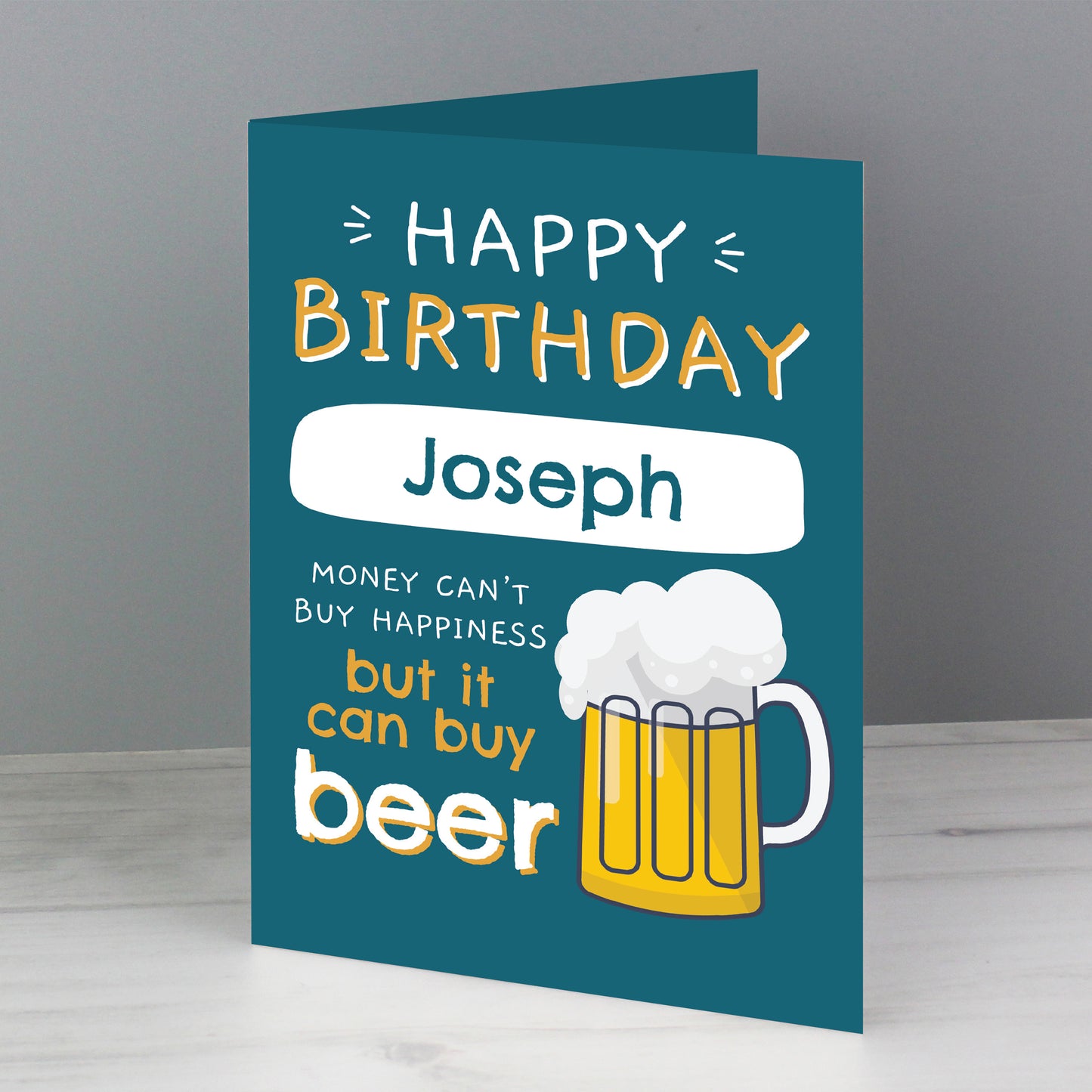 Personalised Happy Birthday Beer Card Add Any Name - Personalise It!