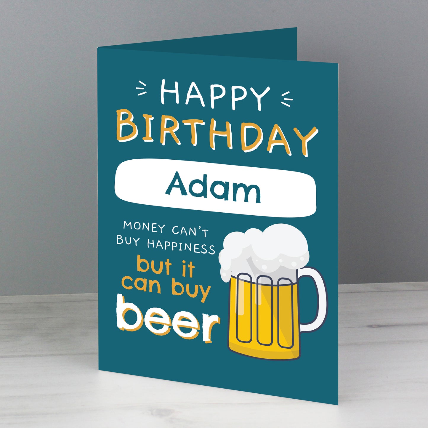 Personalised Happy Birthday Beer Card Add Any Name - Personalise It!