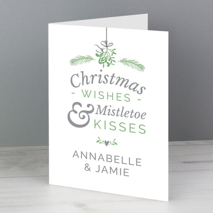 Personalised Couples Mistletoe Card Add Any Name - Personalise It!