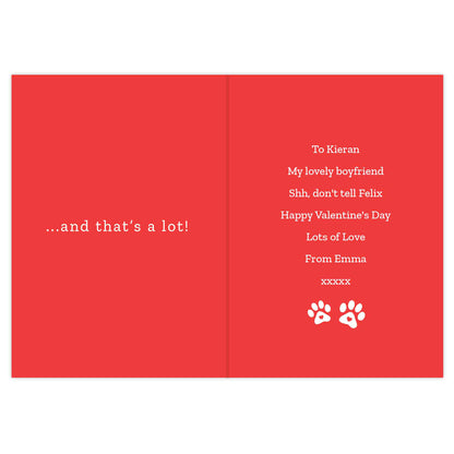 Personalised I love You More than the Cat Card Add Any Name - Personalise It!