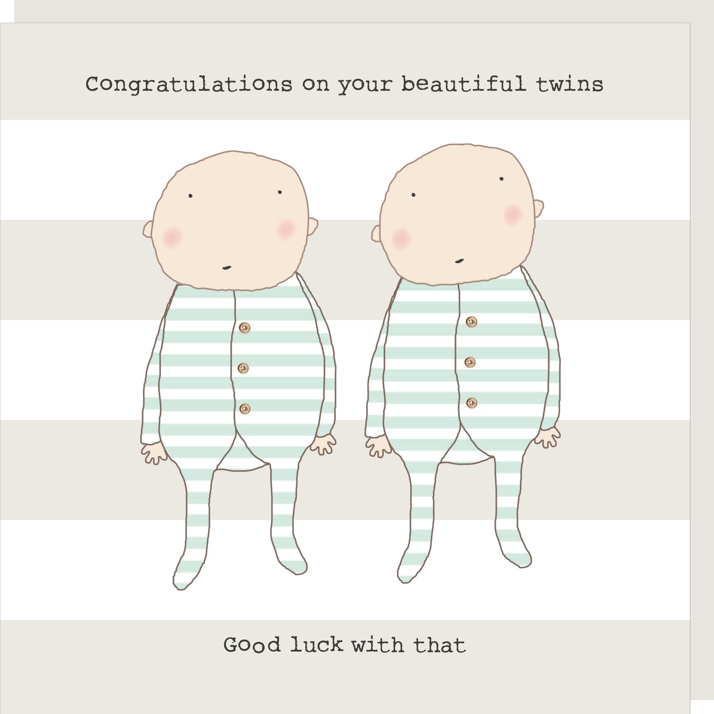 Rosie Made A Thing Congratulations Beautiful Twins Greeting Card