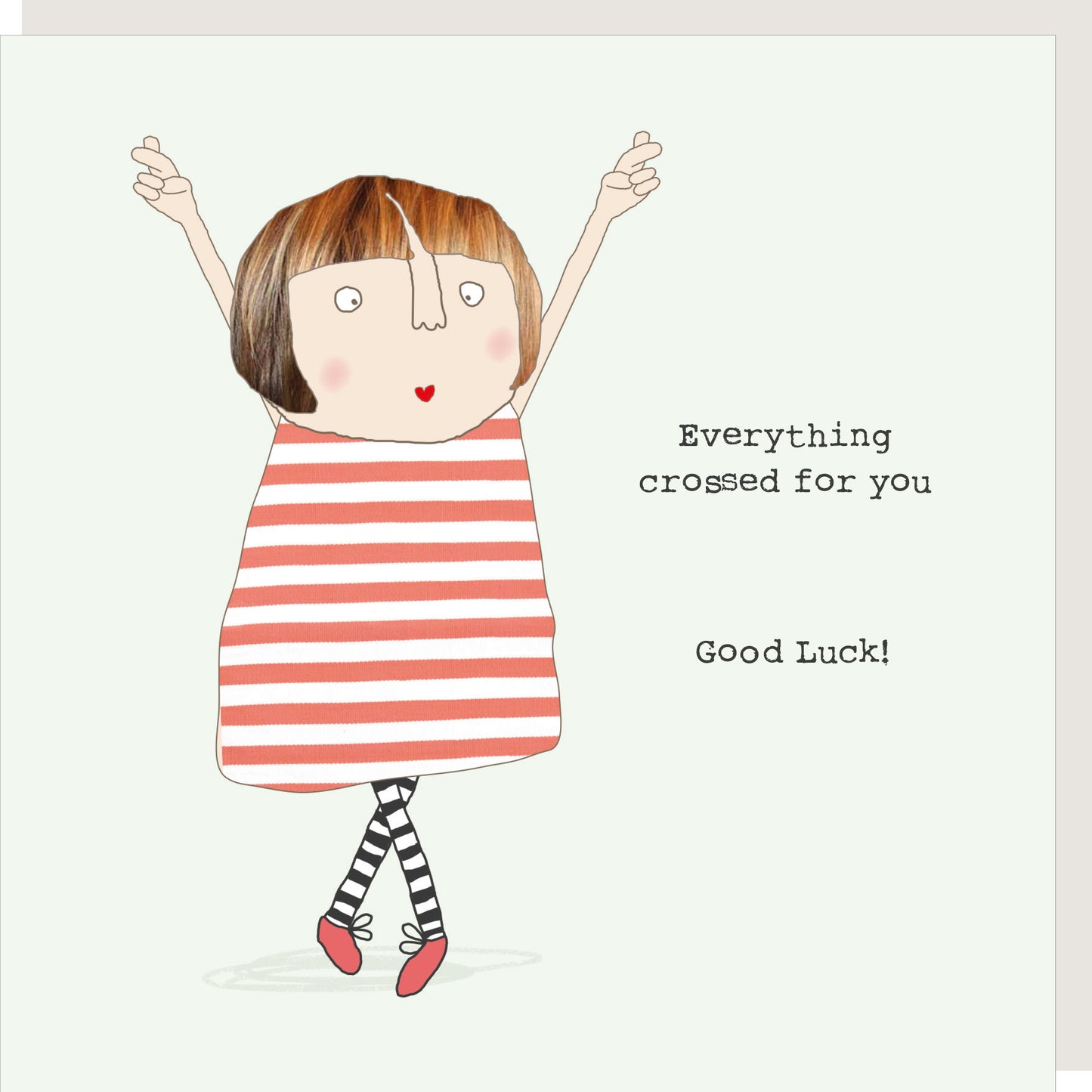 Rosie Made A Thing Everything Crossed Good Luck Greeting Card