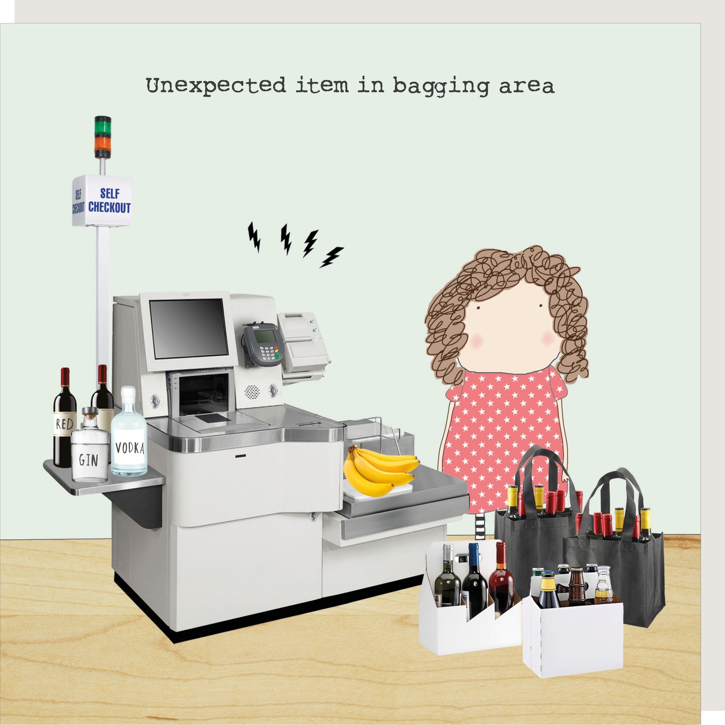 Rosie Made A Thing Unexpected Item In Bagging Area Birthday Card