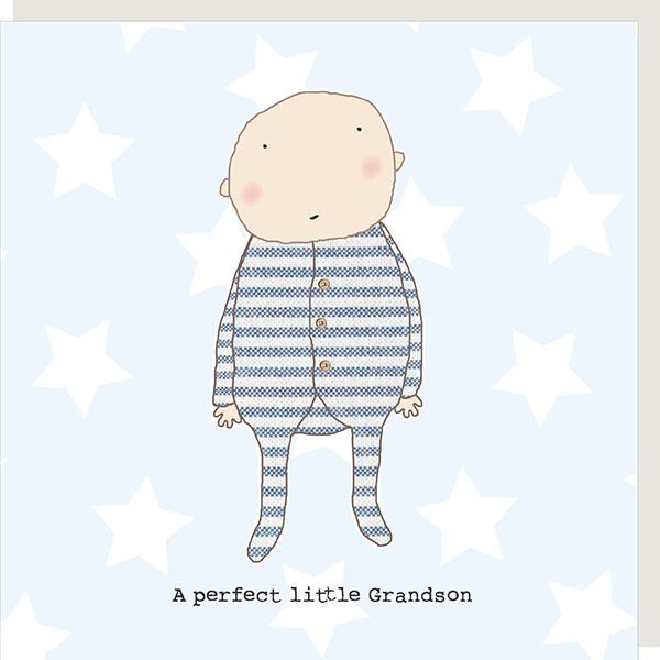 Rosie Made A Thing Perfect Grandson New Baby Greeting Card