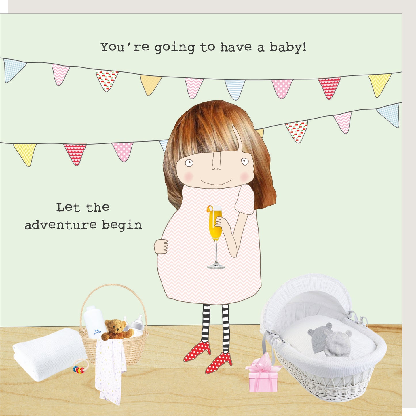 Rosie Made A Thing Let The Adventure Begin New Baby Greeting Card
