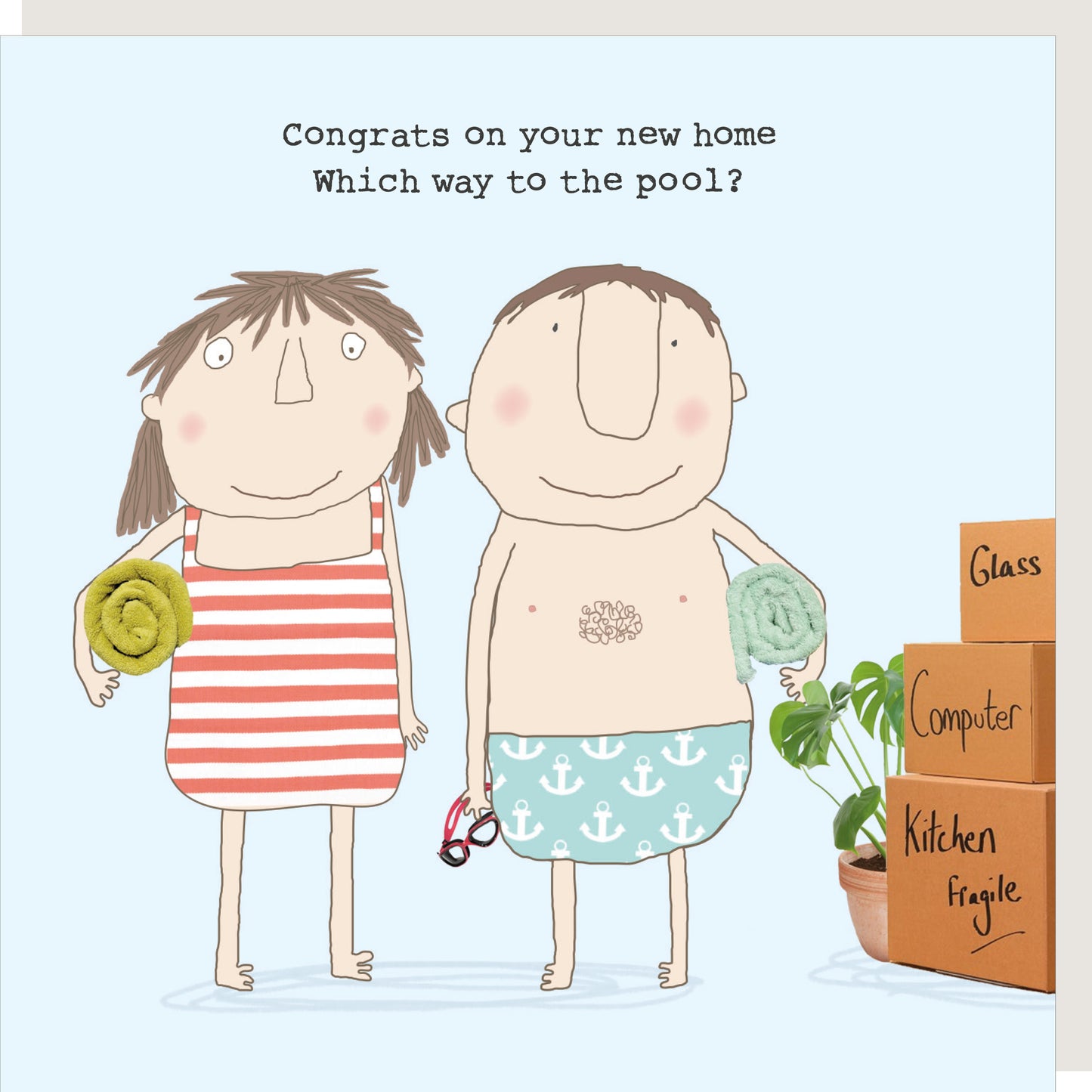 Rosie Made A Thing Which Way To The Pool New Home Greeting Card
