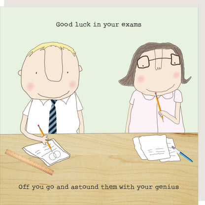 Rosie Made A Thing Good Luck In Your Exams Genius Card