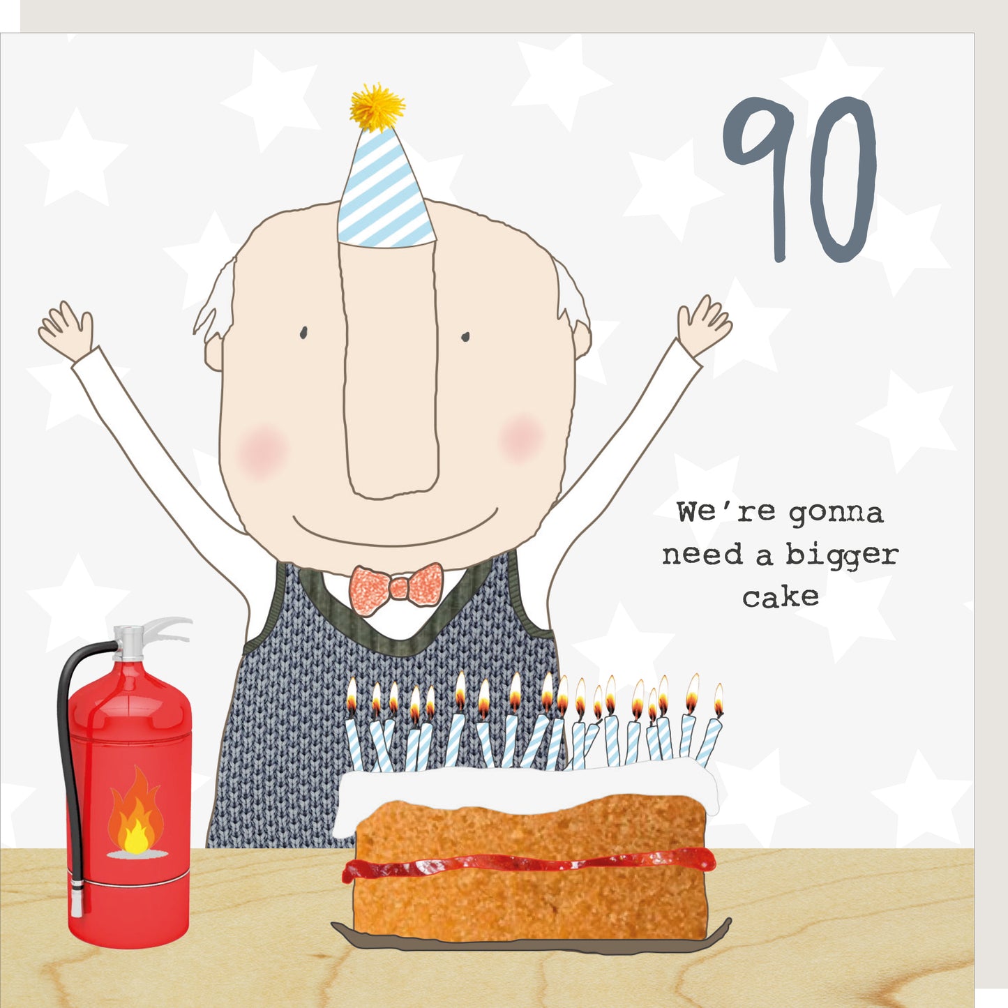 Rosie Made A Thing Need A Bigger Cake Male 90th Birthday Card