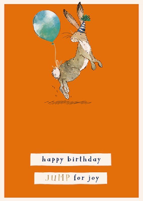 Jump For Joy Hare Birthday Greeting Card