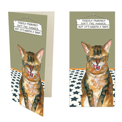 Tequila Worth A Shot Little Dog Laughed Greeting Card