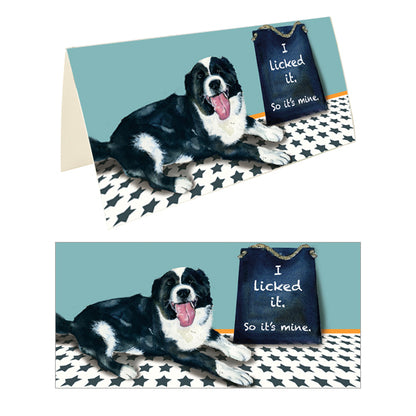 Licked It So It's Mine Little Dog Laughed Greeting Card
