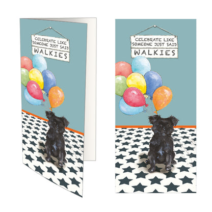 Someone Said Walkies Little Dog Laughed Greeting Card RSPCA Charity