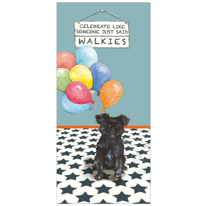 Someone Said Walkies Little Dog Laughed Greeting Card RSPCA Charity