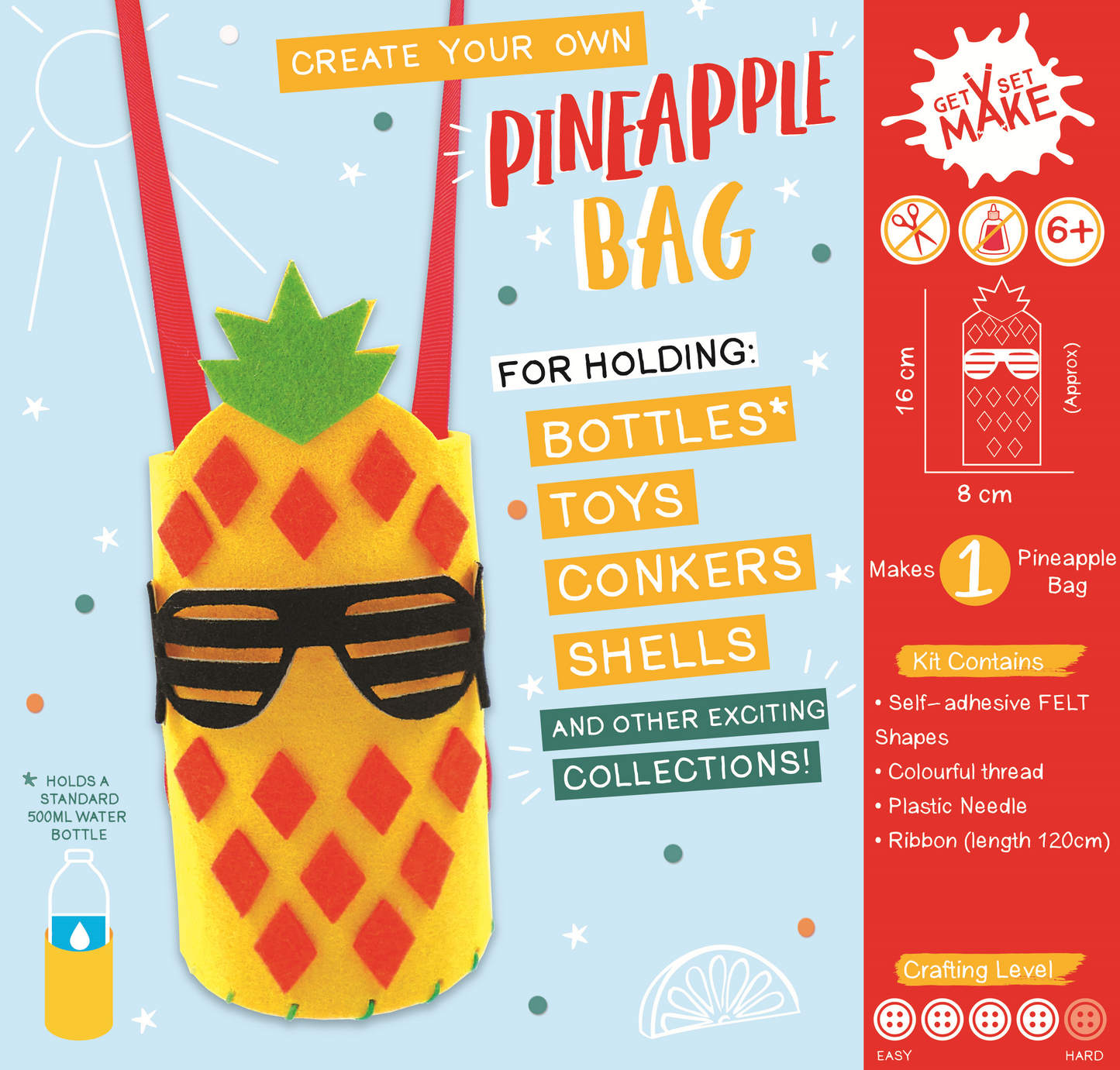 Get Set Make Create Your Own Pineapple Bottle Bag Felt