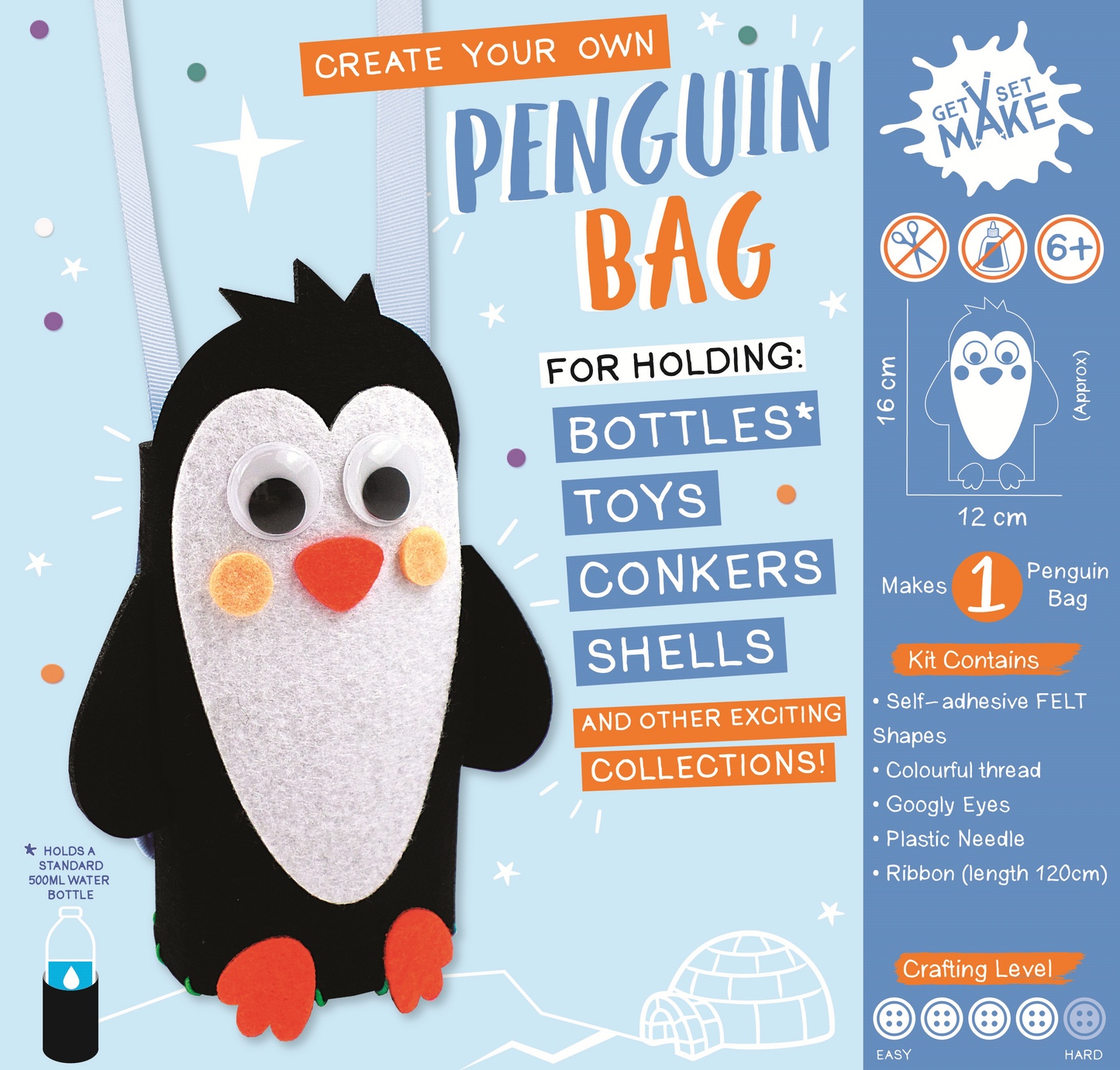 Get Set Make Create Your Own Penguin Bottle Bag Felt