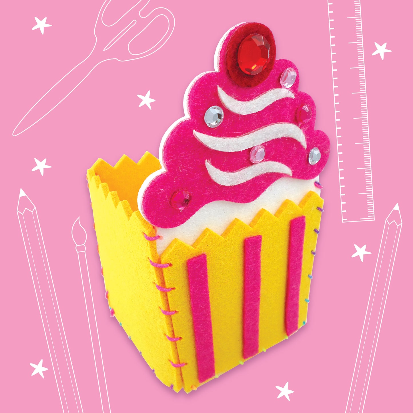 Get Set Make Create Your Own Cupcake Pencil Holder Felt