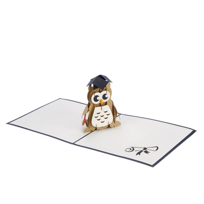 Graduation Owl Pop-Up Congratulations Greeting Card Blank Inside