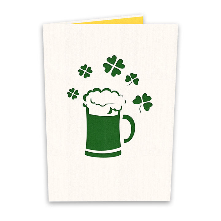 Irish Beer Laser Cut Pop Up Greeting Card