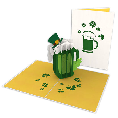 Irish Beer Laser Cut Pop Up Greeting Card