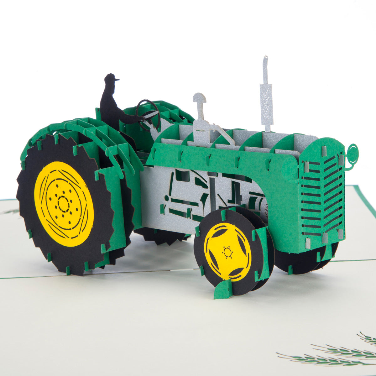 Farmers Green Tractor Pop Up Greeting Card