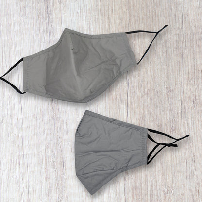 Fashionable Fabric Grey Plain Face Mask Durable & Reusable