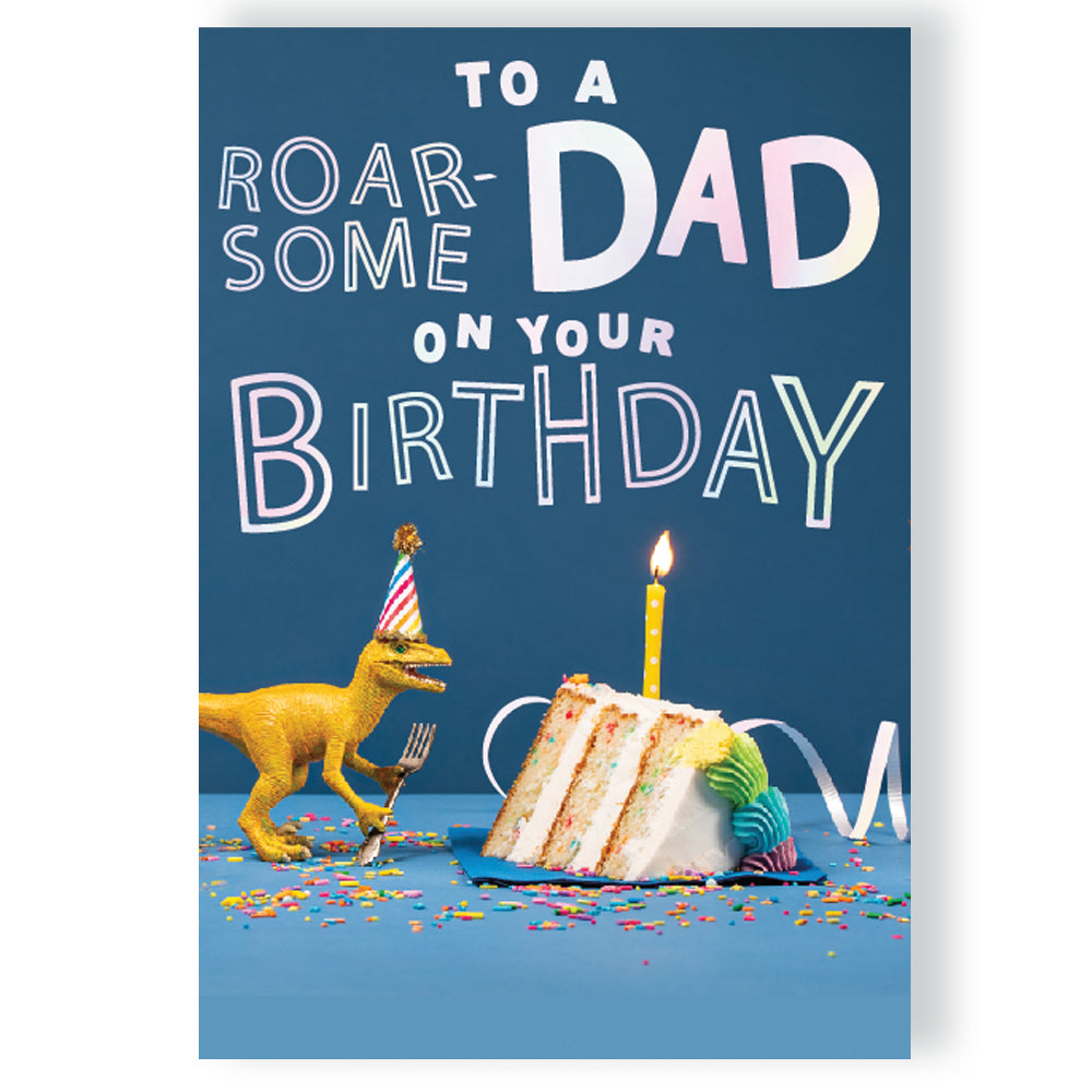 Roar-some Dad Musical Birthday Card Singing "Happy Birthday Dear Dad"