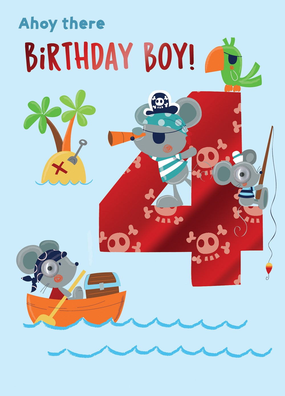 Ahoy There Birthday Boy 4th Birthday Greeting Card