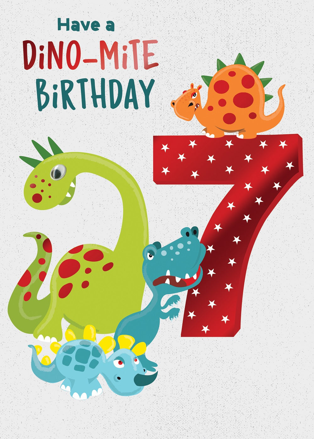 Dino-mite Birthday Boys 7th Birthday Greeting Card