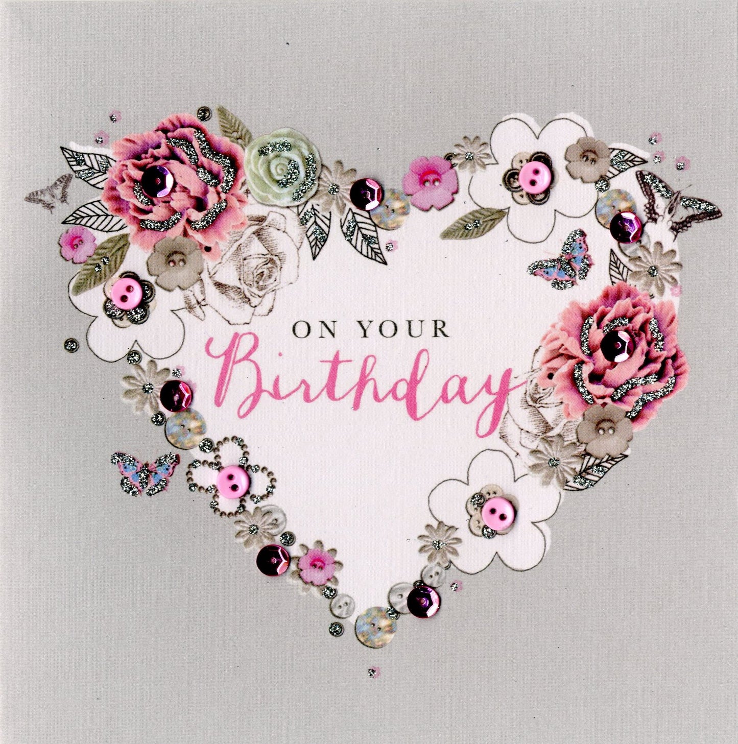 Heart On Your Birthday Buttoned Up Greeting Card