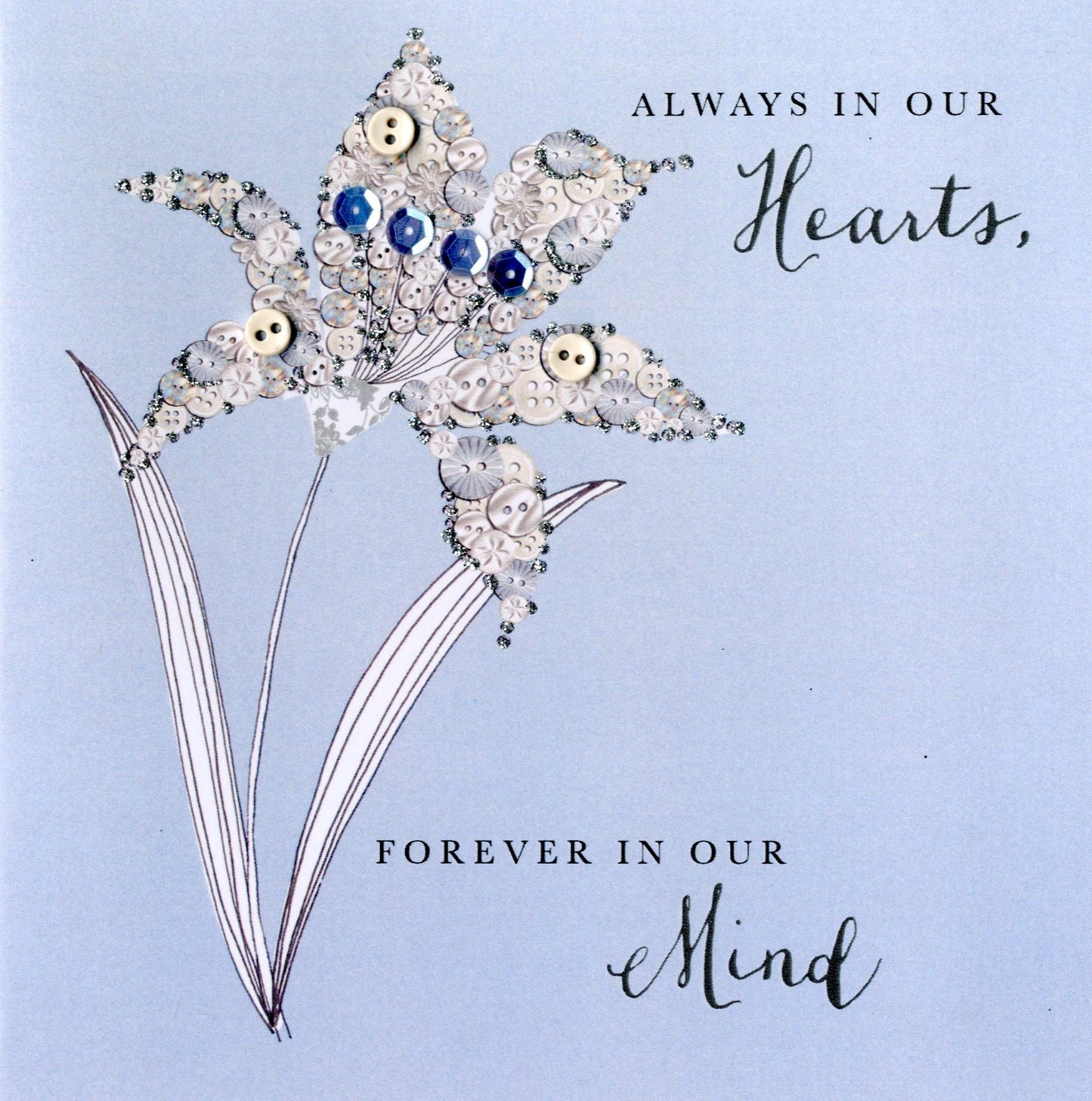 Always In Our Hearts Sympathy Buttoned Up Greeting Card