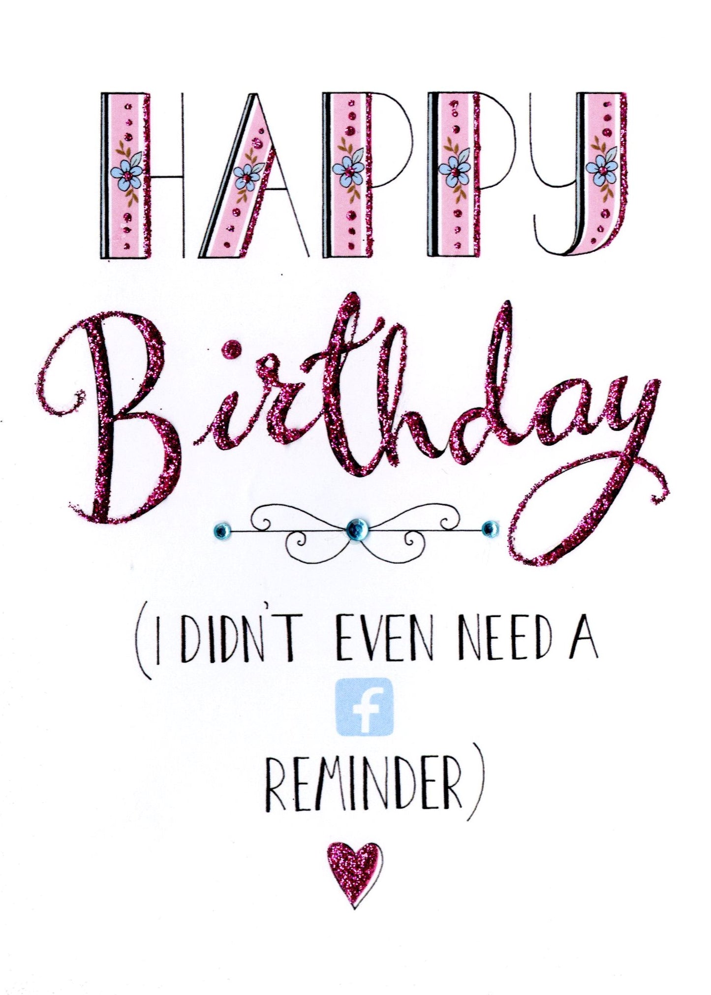 Happy Birthday No FB Reminder Greeting Card