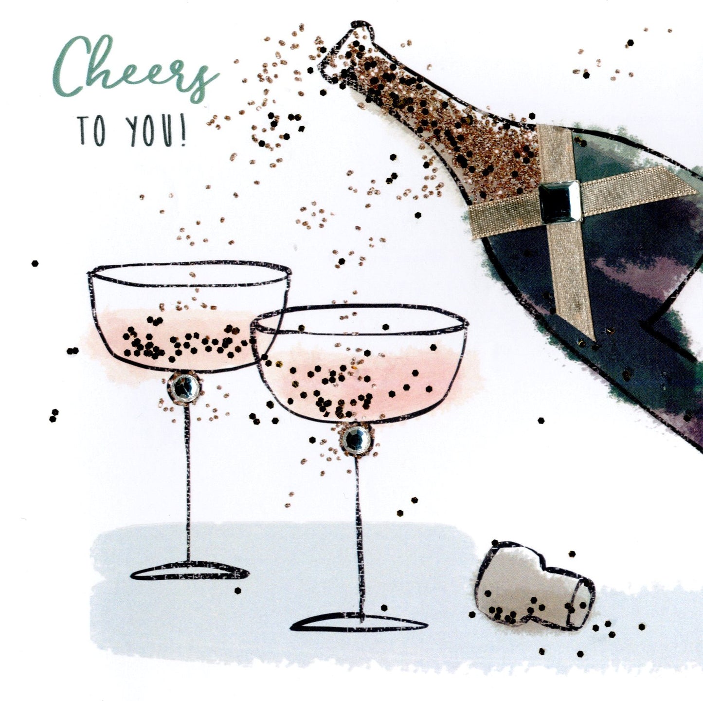 Cheers To You Happy Birthday Hand-Finished Greeting Card
