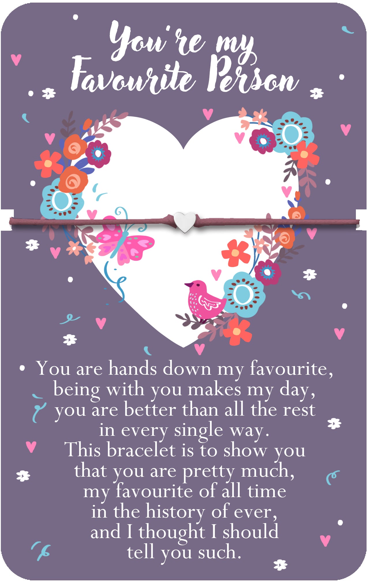 You're My Favourite Person Heartwarmers Bracelet With Charm