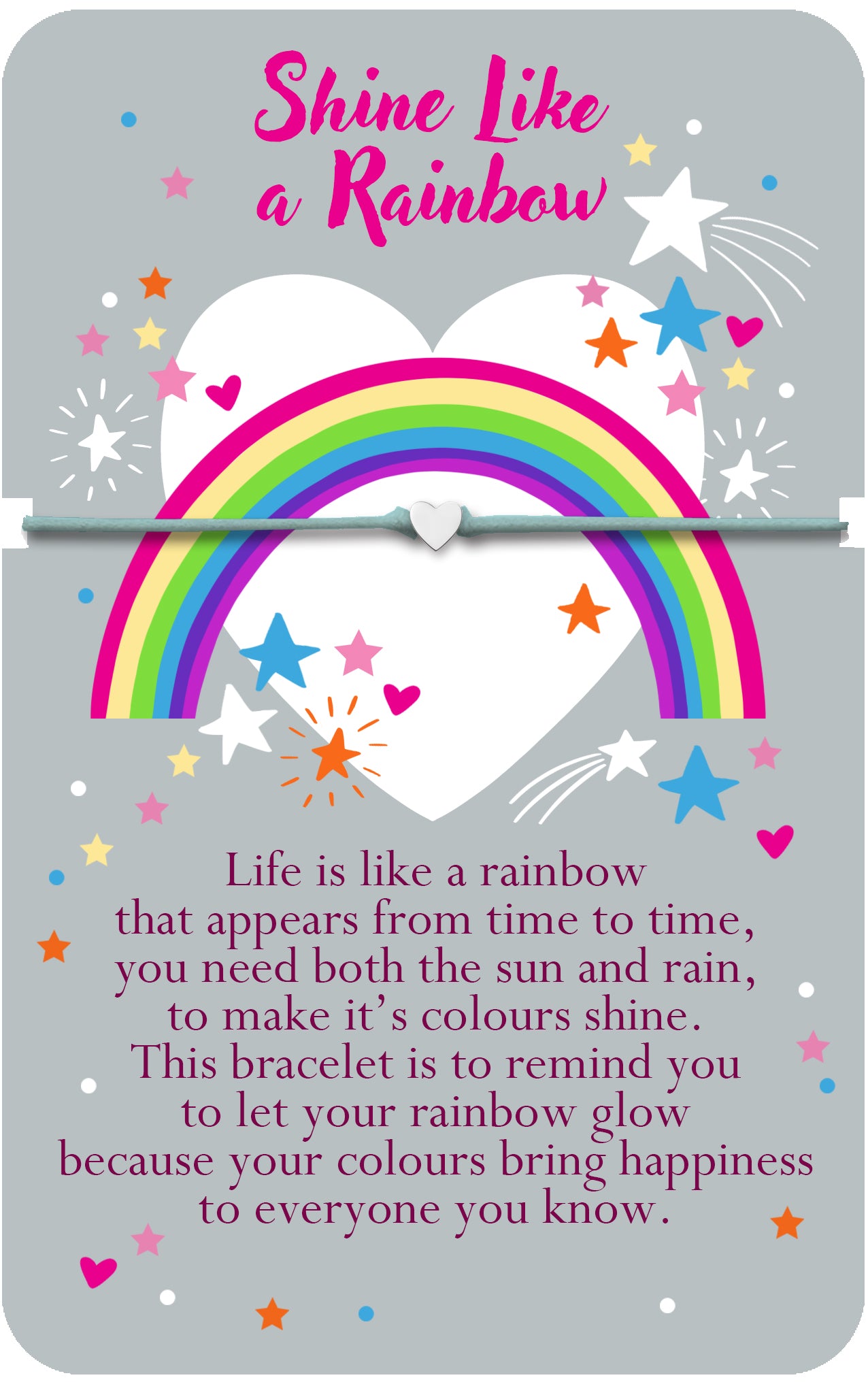 Shine Like A Rainbow Heartwarmers Bracelet With Charm